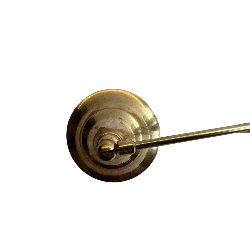 Vintage MCM Candle Snuffer Gold Long Wood Handle Functional Decor